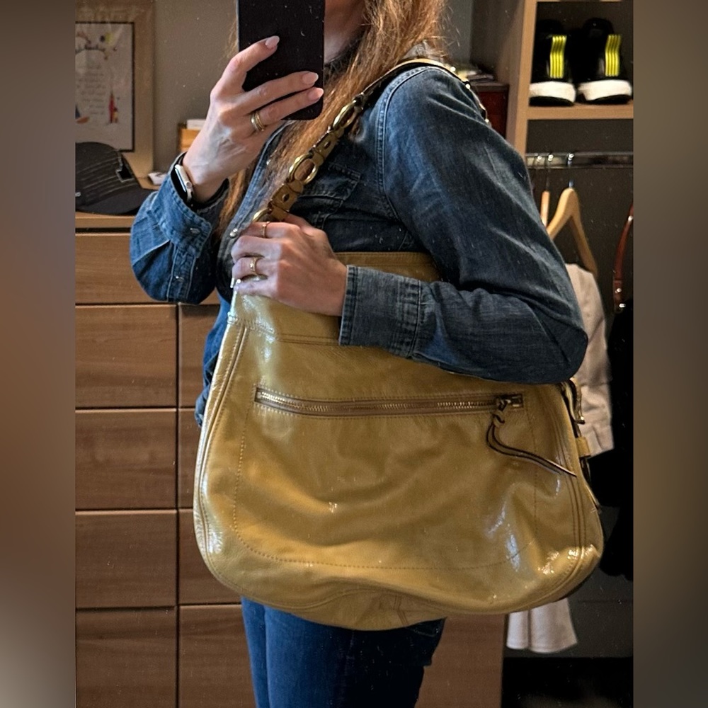 Coach Tan Patent Leather Hobo - Picture 3 of 13